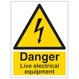Danger Live Electrical Equipment - Portrait