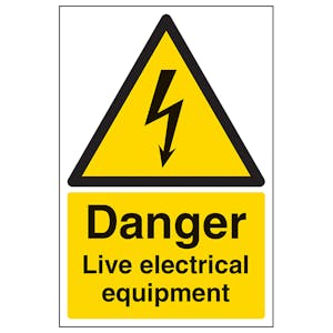 Danger Live Electrical Equipment - Portrait - Removable Vinyl