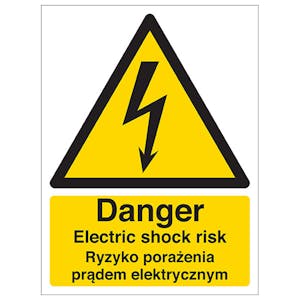 English/Polish - Danger Electric Shock Risk