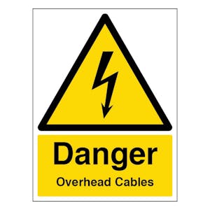 Danger Overhead Cables - Portrait