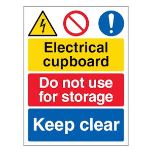 Electrical cupboard/Do not use for storage/Keep clear