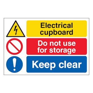 Electrical cupboard/Do not use for storage/Keep clear - Large Landscape