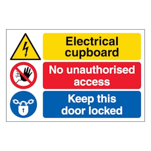 Electrical cupboard/No unauthorised access/Keep this door locked - Large Landscape