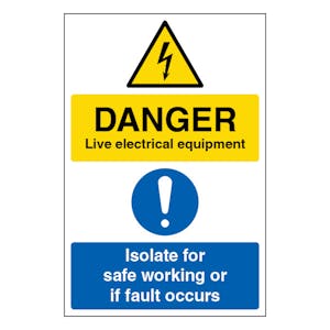 Danger / Live Electrical Equipment - Portrait