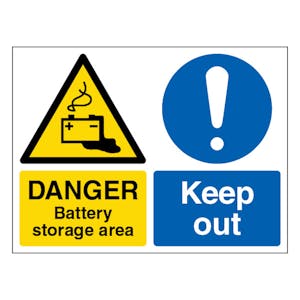 Danger Battery Storage Area - Landscape