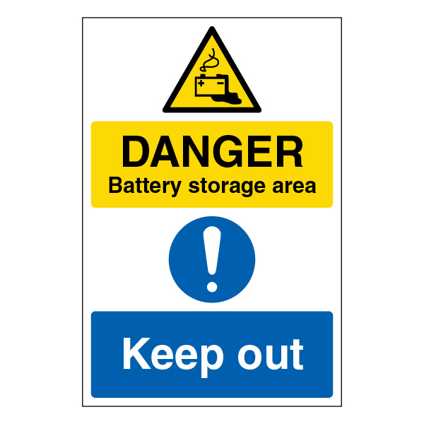Reusable Battery Storage Sign Danger Battery Storage Area Sign | SafetySigns4Less
