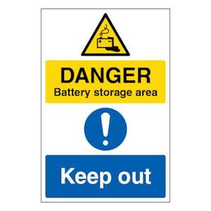 Danger Battery Storage Area - Portrait