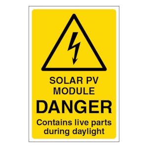 Solar Pv Module Danger - Portrait