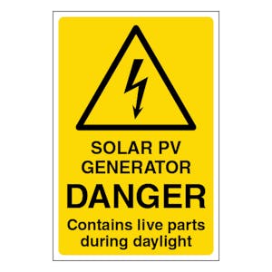 Solar Pv Generator Danger - Portrait