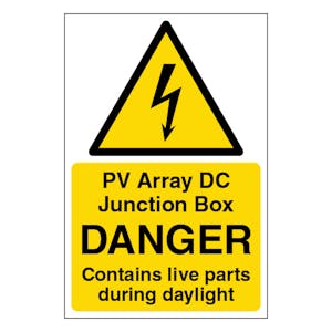 Pv Array Dc Junction Box Danger - Portrait