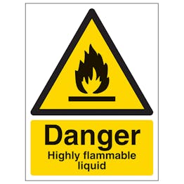 Danger Highly Flammable Liquid - Portrait
