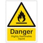 Danger Highly Flammable Liquid - Portrait