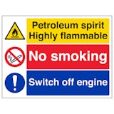 Petroleum Spirit/No Smoking/Switch Off