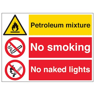 Petroleum Mixture/No Smoking/No Naked Lights