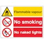 Flammable Vapour/No Smoking/No Naked Lights