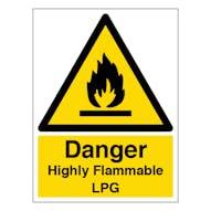 Danger Highly Flammable LPG - Portrait