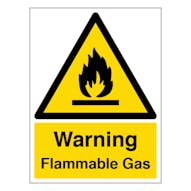 Warning Flammable Gas - Portrait