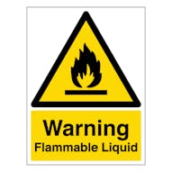 Warning Flammable Liquid - Portrait