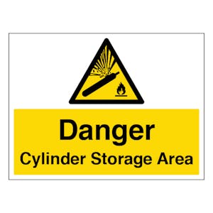 Danger Cylinder Storage Area - Large Landscape