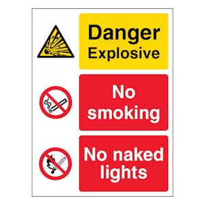 Danger Explosive / No Smoking / No Naked Lights - Portrait