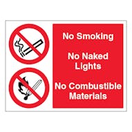 No Smoking / No Naked Light / No Combustible - Landscape