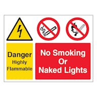 Danger Highly Flammable / No Smoking / Naked Lights - Landscape