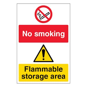 No Smoking Flammable Storage Area - Portrait
