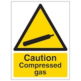 Caution Compressed Gas - Portrait