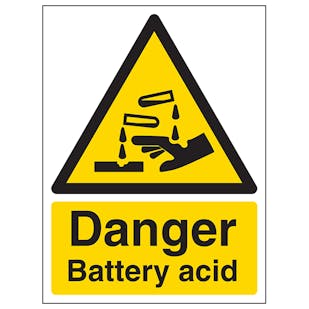 Danger Battery Acid - Portrait