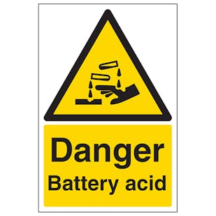 Danger Battery Acid - Portrait