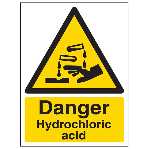 Danger Hydrochloric Acid Portrait Safety Signs 4 Less