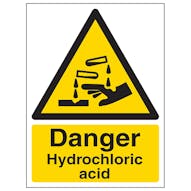 Danger Hydrochloric Acid - Portrait