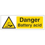 Danger Battery Acid - Landscape