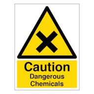 Caution Dangerous Chemicals - Portrait