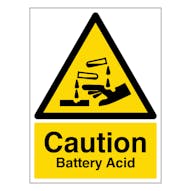 Caution Battery Acid - Portrait