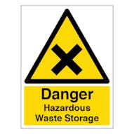 Danger Hazardous Waste Storage - Portrait