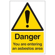 Danger You Are Entering An Asbestos Area - Portrait