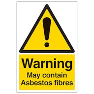 Warning May Contain Asbestos Fibres - Portrait