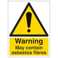 Warning May Contain Asbestos Fibres - Portrait