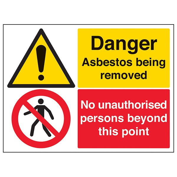 Asbestos/Unauthorised Persons - Large Landscape | Safety Signs 4 Less