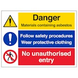 Asbestos/Safety Procedures/No Entry