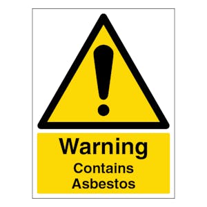 Warning Contains Asbestos - Portrait