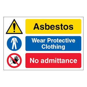 Asbestos/Wear Protective Clothing/No Admittance - Large Landscape