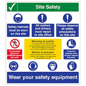 Multi Hazard Site Safety Warning To Public - Portrait