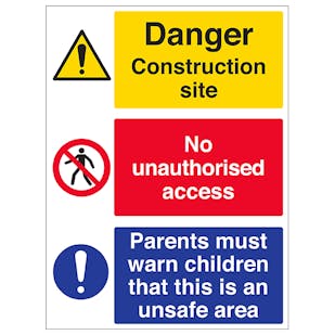 Multi Hazard Site Safety Must Warn Children - Portrait