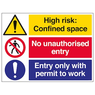 Confined Space / No Unauthorised Entry / Permit To Work - Large