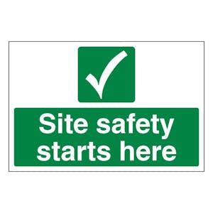 Site Safety Starts Here - Green - Large Landscape