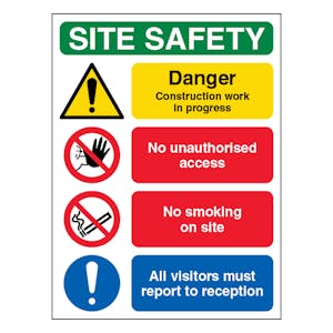 Site Safety - Danger Construction Work In Progress - Portrait