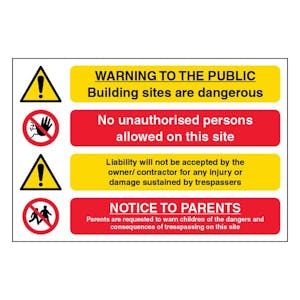 Warning To The Public Building Sites Are Dangerous - Large Landscape