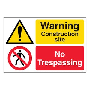 Warning Construction Site No Trespassing - Large Landscape